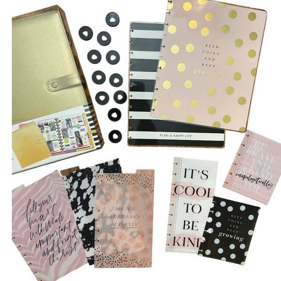 Happy Planner Bundle BIG Gold Binder Accessories Dividers Envelopes Pink & Black - Picture 1 of 5